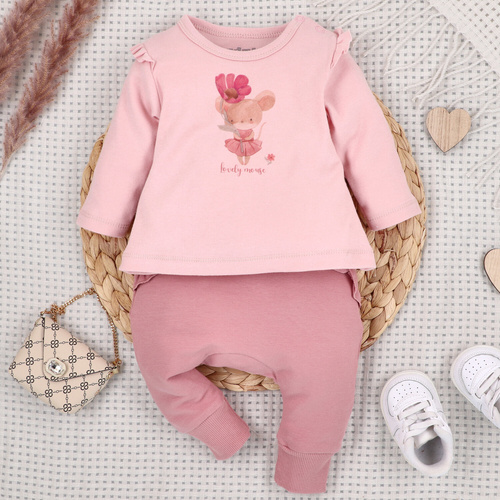 Nini Bluziță Nou-născut Little Mouse 100% Bumbac Organic – Fabricat în Polonia