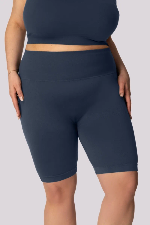 Pantaloni scurti motociclisti de dama de baza Mona bleumarin