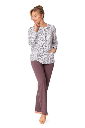 Pijama Damă Maria III 202 Martel 35– 100% Bumbac | Cu Nasturi | Mânecă Lungă & Pantaloni Lungi | Confort Clasic pe Tot Anul