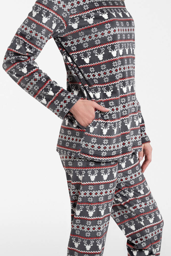 Set lână pentru femei Iceland Fleece Italian Fashion - imprimeu grafit