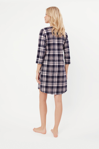 Cămășuță de noapte descheiată Dona, mânecă 3/4 Modă italiană - print 