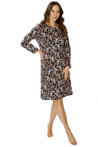 86675 Cămașă de noapte Lucy Seagull, imprimeu maro