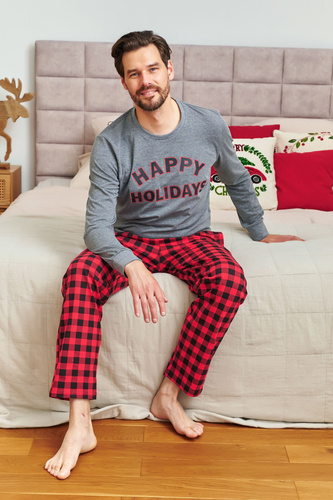 7344 Pijamale bărbați Gri închis Doctor Nap - 100% bumbac