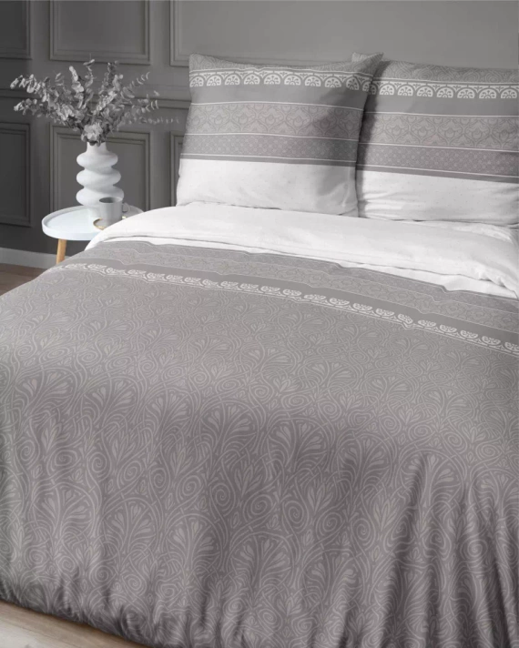 4823 B Home Satin Lenjerie de pat Satin, ornamente Detexpol, bej