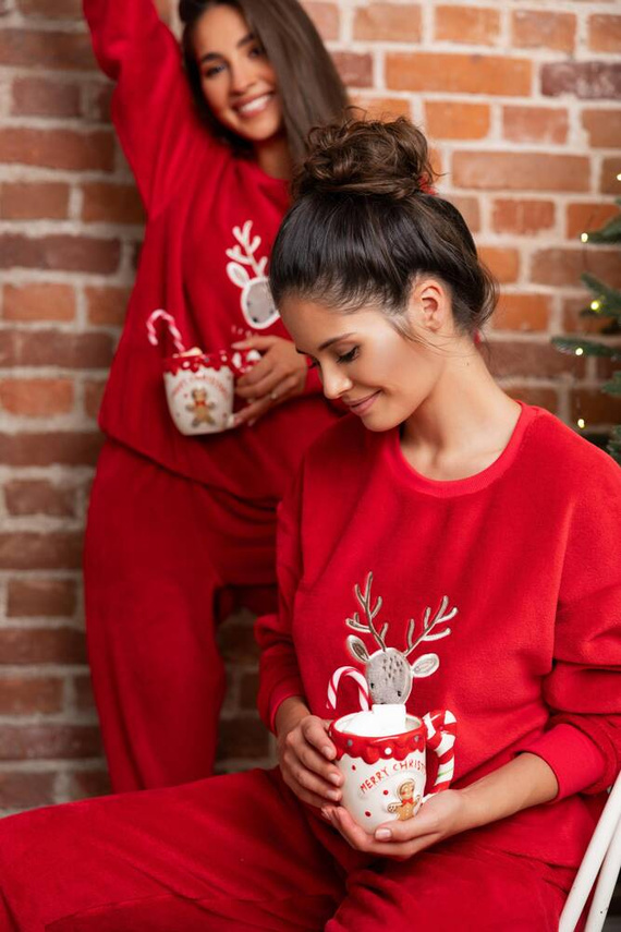 Pijama de damă Sensis Harriet - roșu