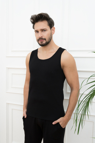 Paco Vesta pentru bărbați cu umeri largi Italian Fashion - negru