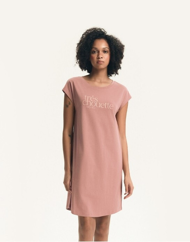 Rochie de noapte dama 44490 Emela Henderson, 100% bumbac, maneca scurta, decolte rotund