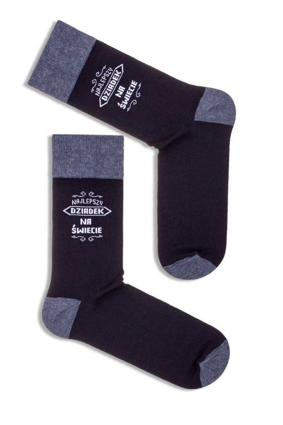 0125-004 Cel mai bun bunic din lume Șosete pentru bărbați Milena - negru