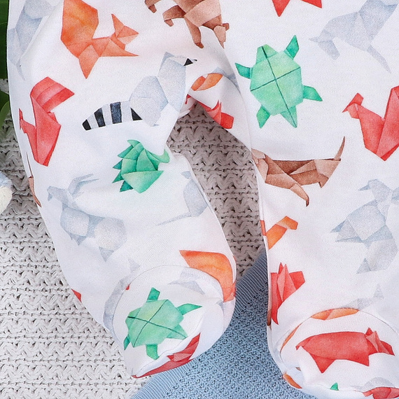 ABN-5390 Costume de dormit Fun Origami din bumbac organic imprimeu Nini