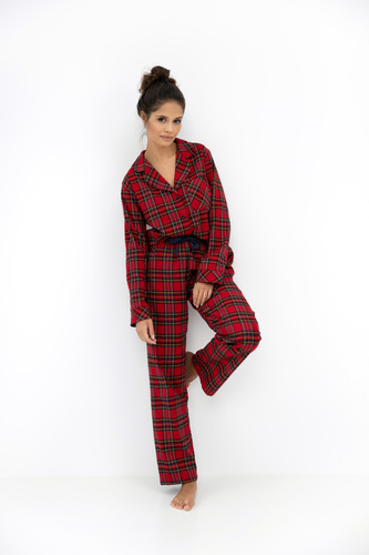 Pijamale Dayana Sensis pentru femei - Flanel, lungi, în carouri
