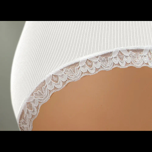 Chiloți damă Sesto Senso 6108 dantelă fără cusături elastic confort white