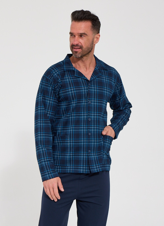 Pijamale bărbați Cornette 114/88 cu nasturi, 100% bumbac, mânecă lungă