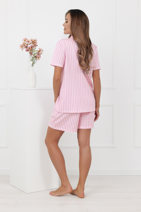 Pijama damă Genna Italian Fashion 100% bumbac mânecă scurtă șorturi