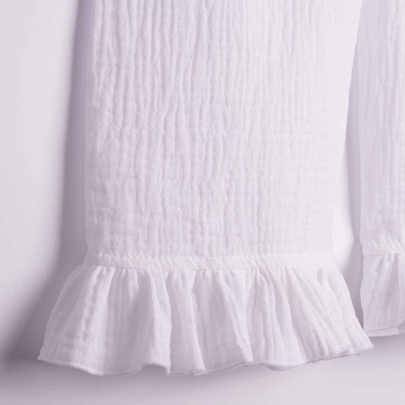 Pantaloni fete Nicol 224330 mușelin 100% bumbac largi de vară - albi