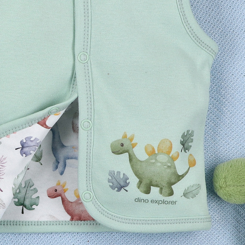 Vestă ABN-5575 Dino Explorer Nini – bumbac organic, închidere confortabilă
