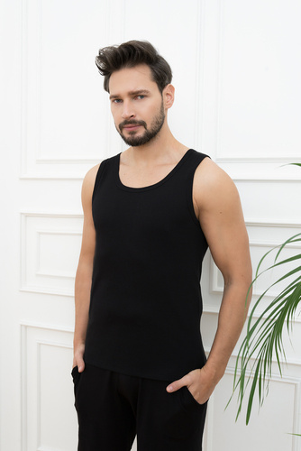 Paco Vesta pentru bărbați cu umeri largi Italian Fashion - negru 