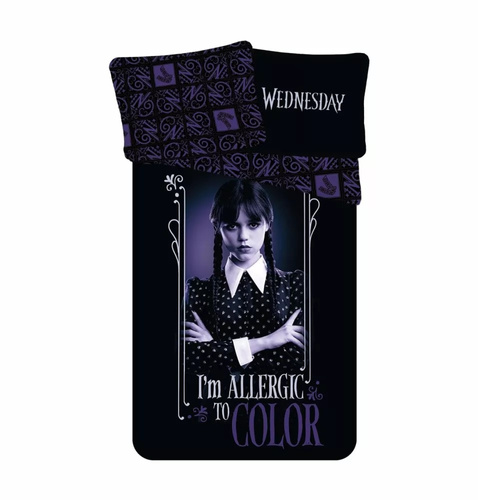 JF24 Wednesday Lenjerie de pat bumbac pentru copii Jerry Fabrics negru violet