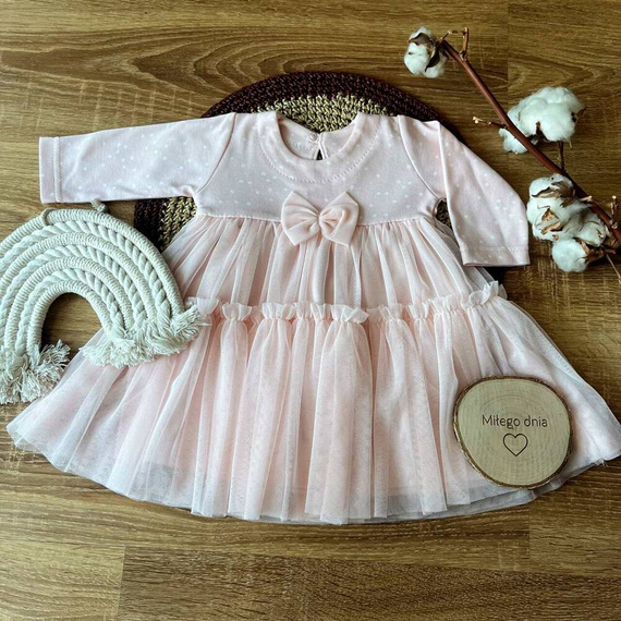 SK14035 Rochie cu maneca lunga Confetti Mamatti - roz