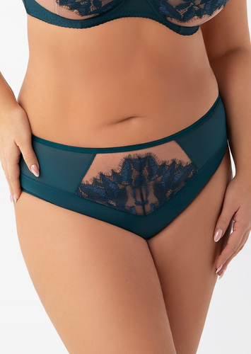 Chiloți pentru femei Gorsenia Glen K 951 - culoarea mării, dantelă elegantă