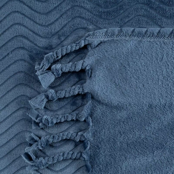 Emma Cuvertură de pat cu franjuri Eurodraperii, bleumarin