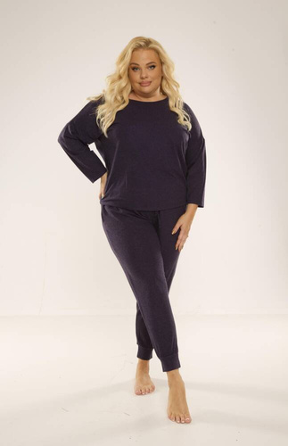 347 Paula Plus Dimensiune femei pijamale De Lafense - albastru marin