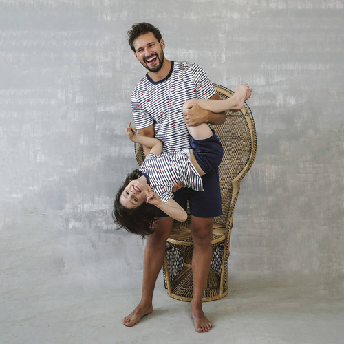 Korfu Pijama pentru băieți cu mânecă scurtă, pantaloni Italian Fashion - print/verde