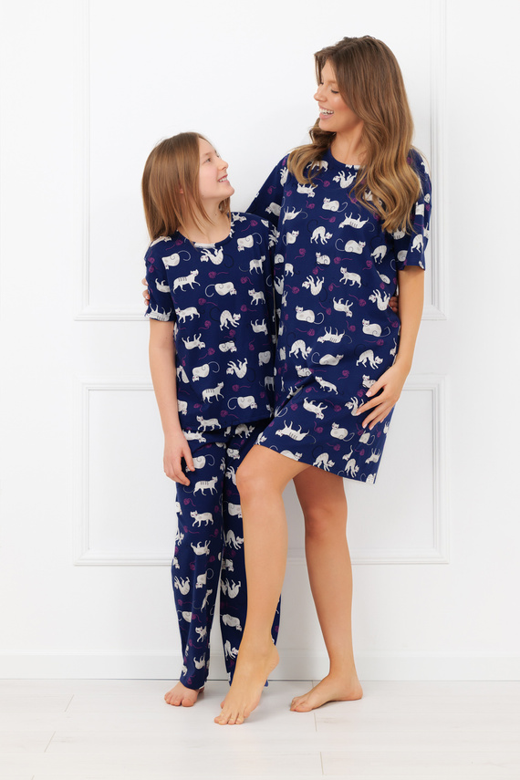 Pijama fetițe Mimi Italian Fashion 100% bumbac – mânecă scurtă, pantaloni lungi