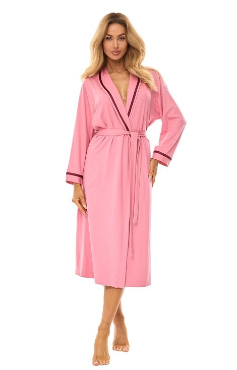 2506 Rochie lungă de viscoză pentru femei L&L roz - ușoară, respirabilă