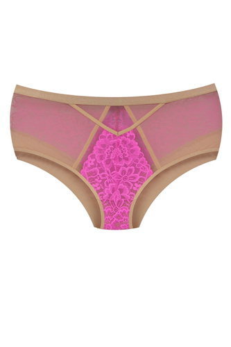 Mediolano Crazy Pink 19249 chiloți full din dantelă bej-roz