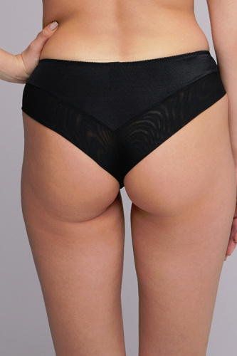 Chiloți Brazilian Ava 2256 black– microfibră netedă, detalii din dantelă, potrivire confortabilă pentru zi cu zi
