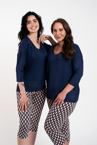 Milda Pijama pentru femei mâneci 3/4, pantaloni 3/4 Modă italiană