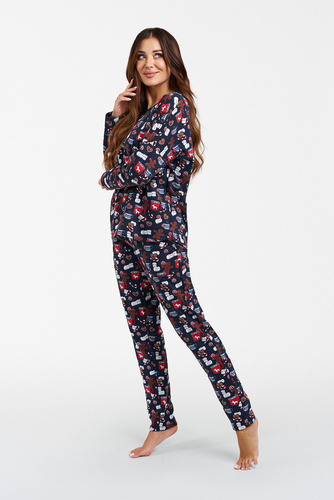 Cookies Pijama de damă cu mâneci lungi și pantaloni lungi Italian Fashion - print