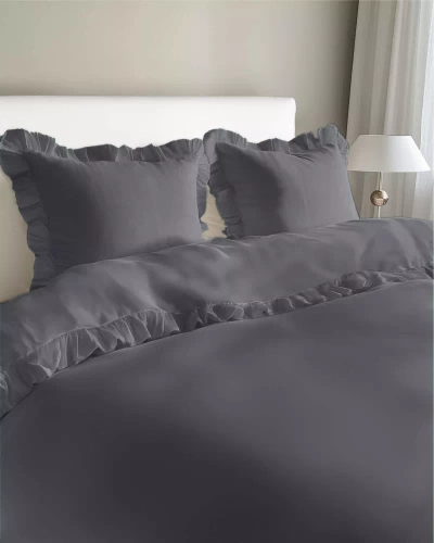 Pure 23 Lenjerie de pat din bumbac monocolor Detexpol grafit