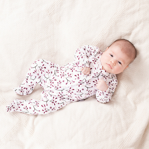 217031 Salopeta din bumbac Alisa Nicol pentru bebelusi - model floral