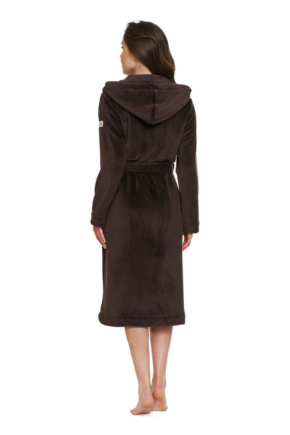 Doctor Nap 7548 Brownie Halat damă soft lung cu glugă maro