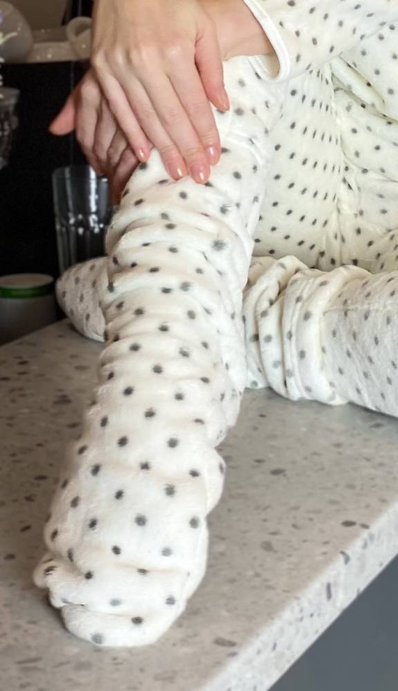 553/554 Wellsoft Smooth șosete de somn De Lafense - ecru puncte mici