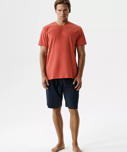 Pijama bărbătească Atlantic NMP-400 roșie 100% bumbac – lejeră