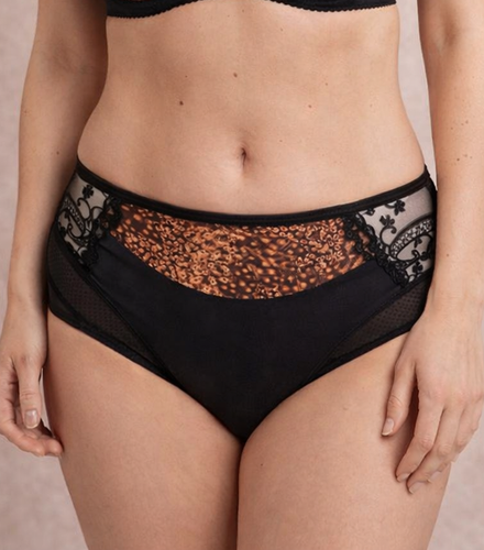Vena VF-473 slip negru-scorțișoară – slip damă confortabil cu dantelă
