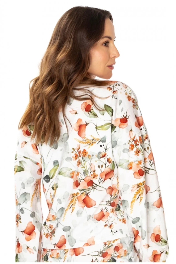 86667 Marcella Bluză pijama imprimeu pescăruși cu flori