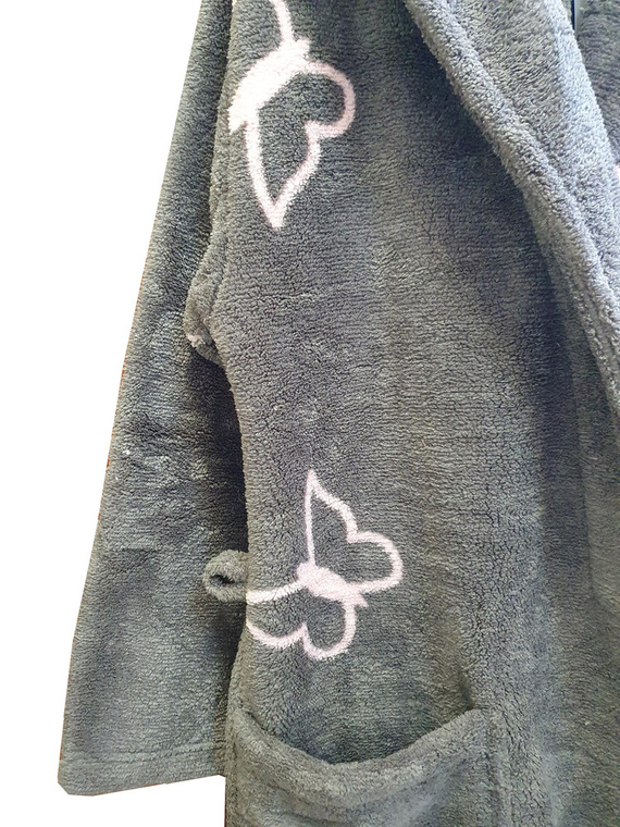 672 Butterflies Halat de baie scurt Forex pentru femei - gri