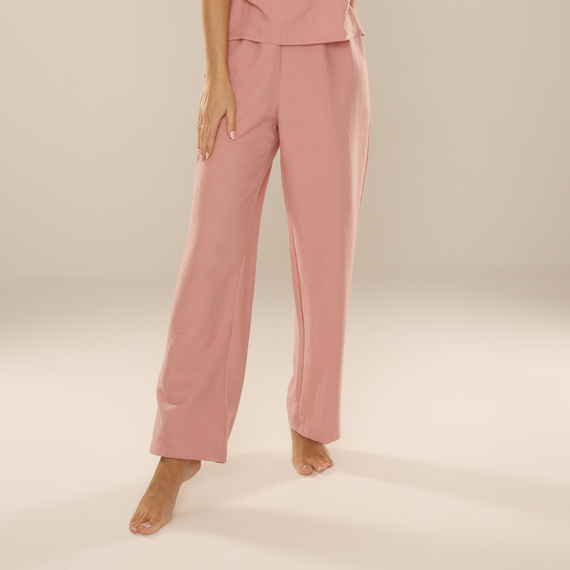 Maeve 875 De Lafense pantaloni de pijama pentru femei - lungi, uni, cu buzunare - roz
