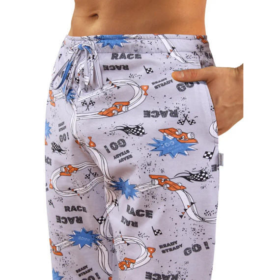 2660/09 Sesto Senso pijamale și pantaloni pentru bărbați cu mâneci lungi - grafit