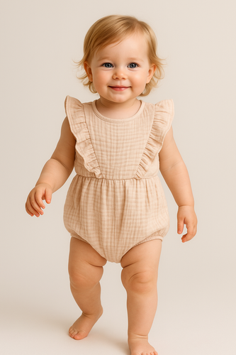 RA50215 Salopetă de muselină Mamatti - bej