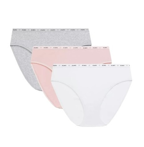 3CLP-010 High Sport Leg Chiloți damă Atlantic - alb-gri-roz