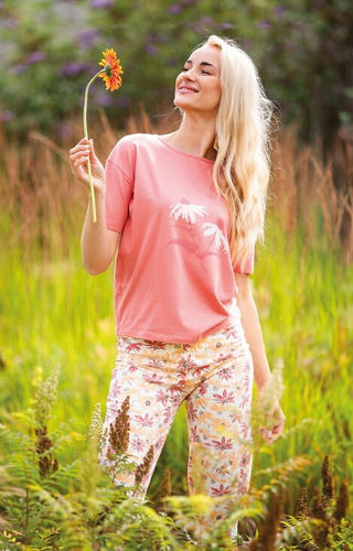 LNS 552 Key pijamale de dama din bumbac - roz