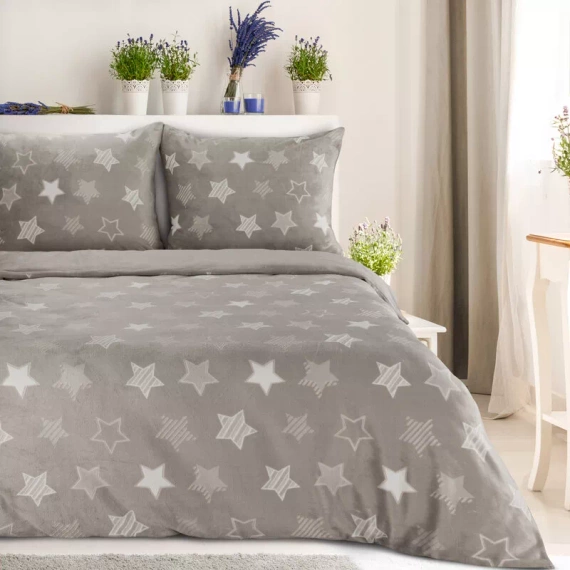 Lenjerie de pat din velur Flano 4 stele Eurofirany bej