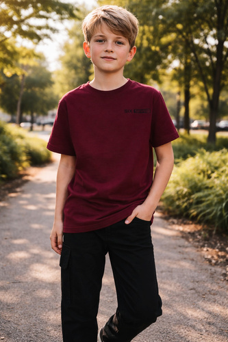 Tricou băieți Six Seven Bambarillo – confort și purtare zilnică claret