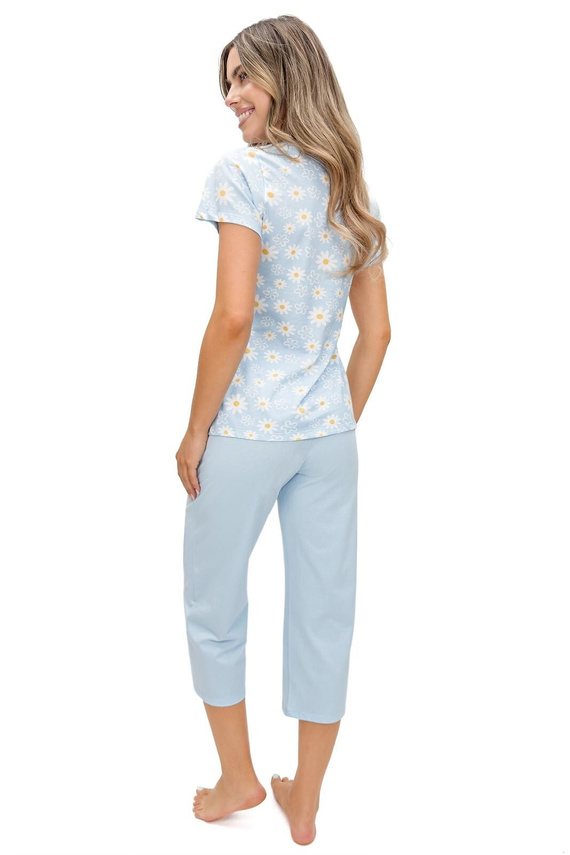 Pijama damă Donna 3/4 Margaret bumbac mânecă scurtă imprimeu floral