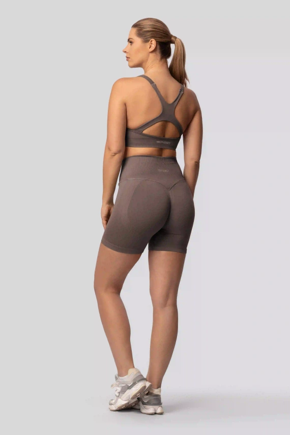 Spaio PUSH-UP PRO colanți scurți modelatori fără cusături talie înaltă fitness taupe