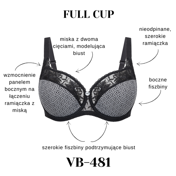 Sutien Semi Soft VB-355 Vena K15 pentru Sâni Mari, broderie Ricamificio, nude